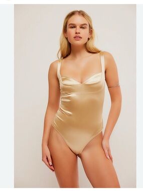FREE PEOPLE - CASINO DUSK TO DAWN BODYSUIT IN LATTE CASINO S